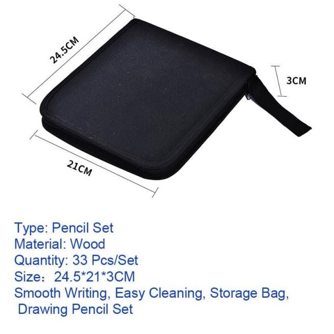

33Pcs/Set Pensil Pisau Penghapus Dan Pensil Gambar Keperluan Sekolah