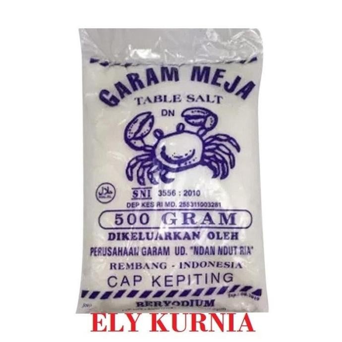 

Garam Meja Cap Kepiting 1 Bal isi 20 @ 500 gr