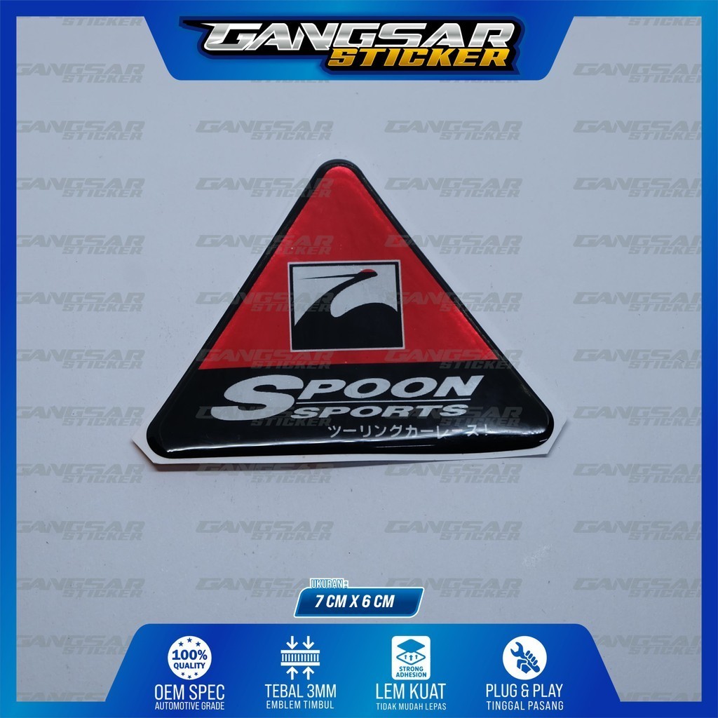 Emblem timbul honda spoon sport / emblem spoon honda / emblem warning honda spoon