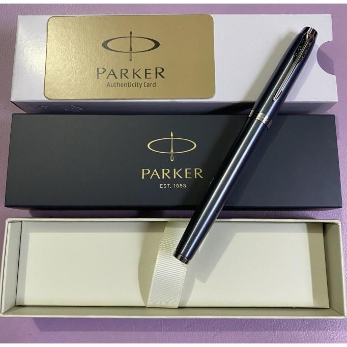 

Pulpen Parker Im New Original Roller Ball light Blue Chrome Tri TA