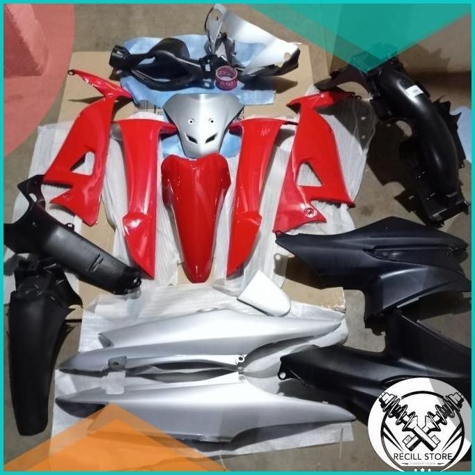 cover full body halus kasar Supra Fit New fit x Merah Silver fullset 1