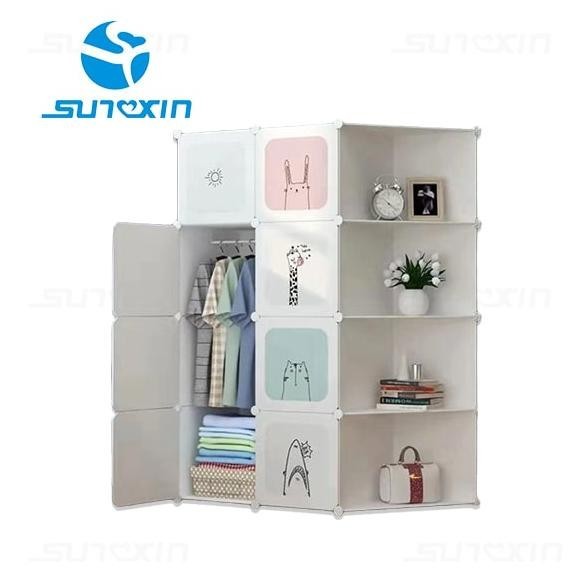 DFG Sunxin - Lemari Plastik Pakaian Diy / Wardrobe / Rak Baju Animal Character TERLARIS