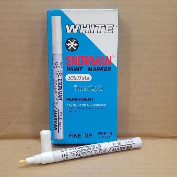 

Paint Marker Permanent Fine Tip Snowman Putih Fwp-12 12Pcs