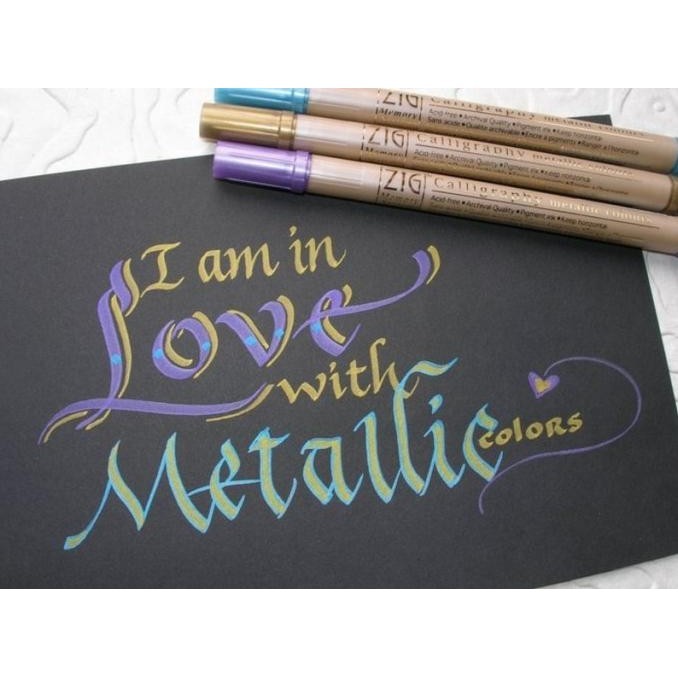 

Kuretake Zig Calligraphy Metallic Marker Pen Set 6