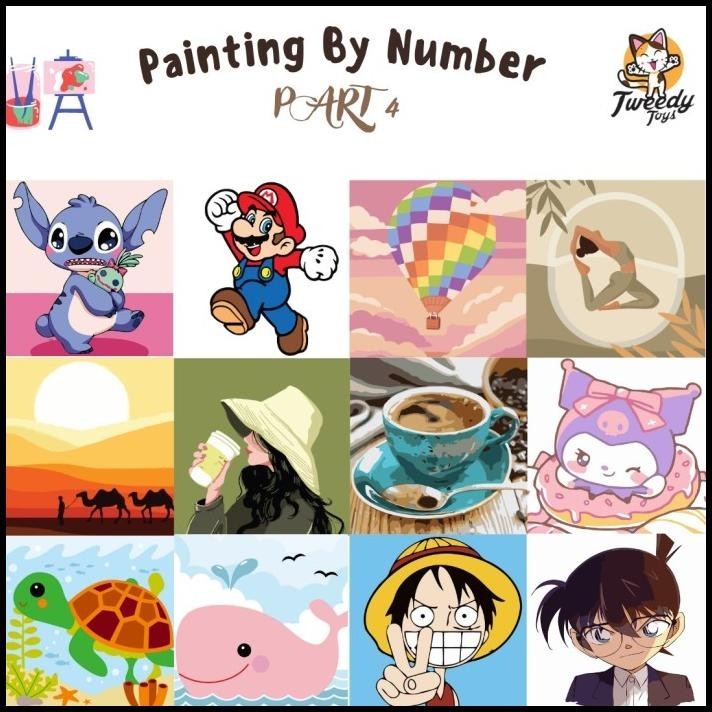 

GRATIS ONGKIR TWEEDYTOYS - PAINT BY NUMBER CHILDREN CANVAS PAINTING / CANVAS PART 4 !!!!!!!