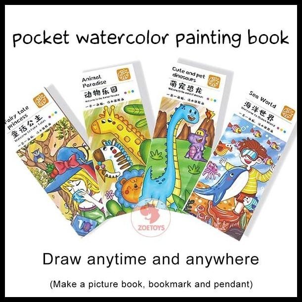 

DISKON SHUKAKU POCKET WATER COLORING PAINTING BOOK | BUKU GAMBAR MEWARNAI CAT