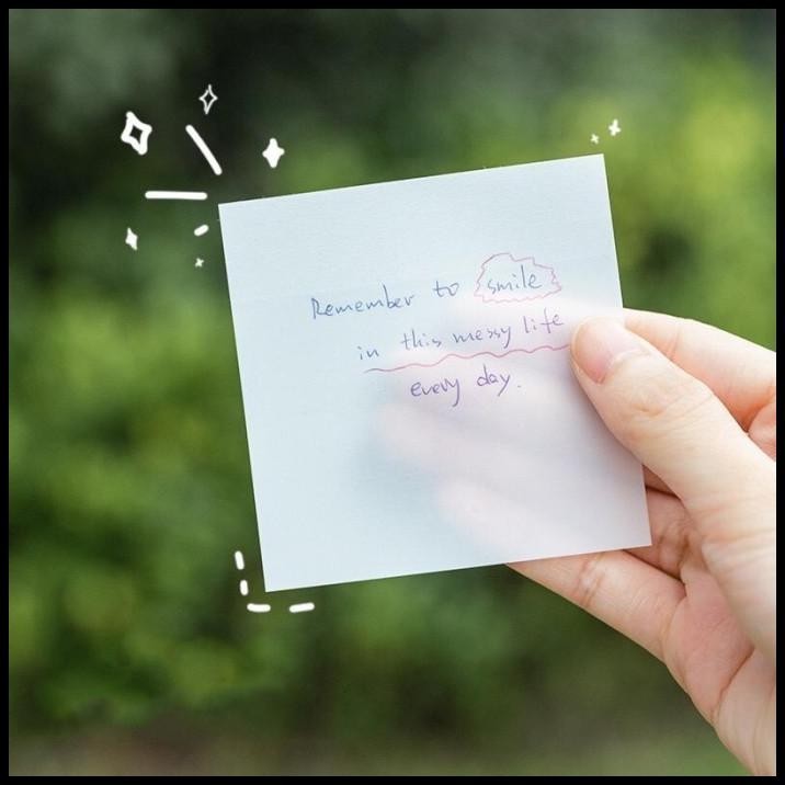 

HOT DEAL STICKY NOTES TRANSPARAN ANTI AIR 50 LEMBAR !!