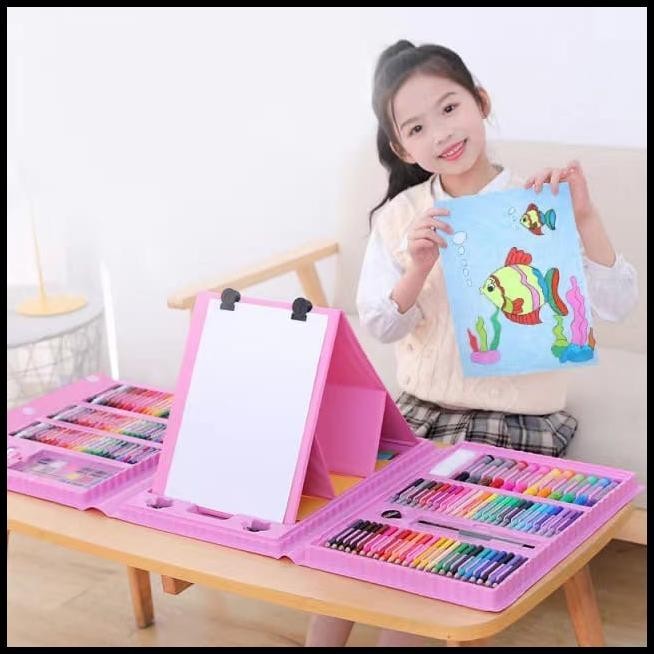 

TERMURAH MAINAN EDUKASI MENGGAMBAR / CRAYON SET ISI 208 PCS / ALAT MELUKIS SET
