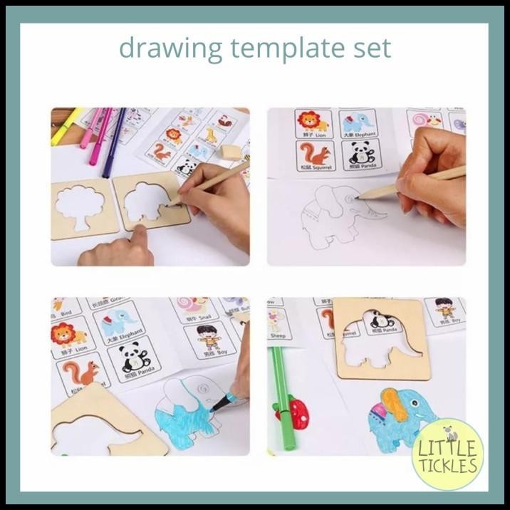 

BEST DEAL DRAWING TEMPLATE SET STENCIL ART - BELAJAR MENGGAMBAR JIPLAK KAYU