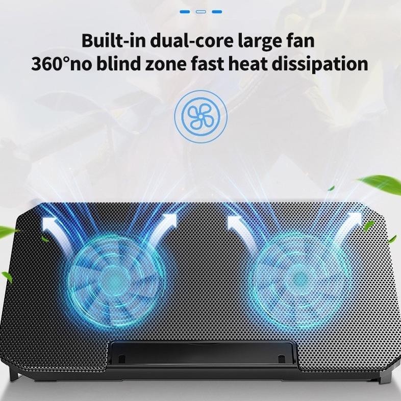 Promo Akhir Tahun [Ready Stock] Laptop Cooler Mat Stand Tilt For 12-17 Inch Cooling Pad Portable 6 F