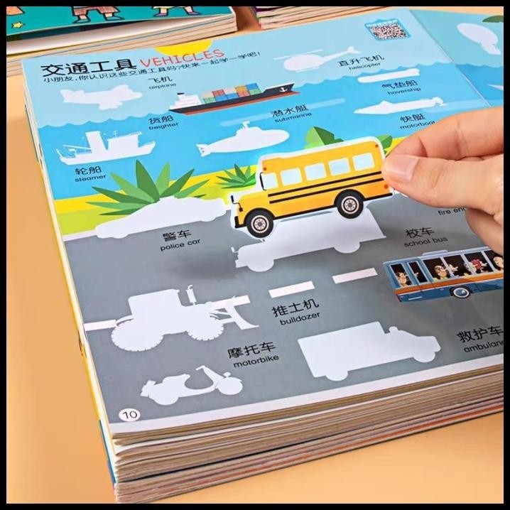 

HOT DEAL REUSABLE BILINGUAL STICKER STICKER BOOK BUKU STICKER ANAK B MANDARIN !!!!!!