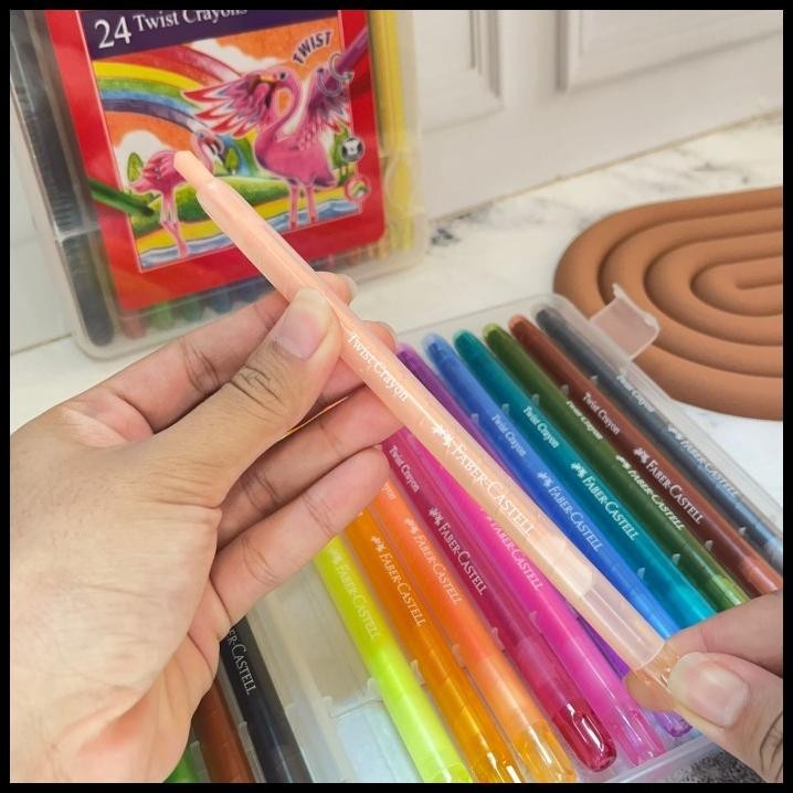 

BEST DEAL KRAYON TWIST FABER CASTEL 24 PCS WARNA-WARNI LENGKAP BEST QUALITY !!!!