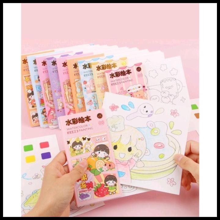 

GRATIS ONGKIR WATERCOLOR PAINTING BOOK ANAK,BUKU MEWARNAI ANAK SET,1SET PAKET LUKIS !