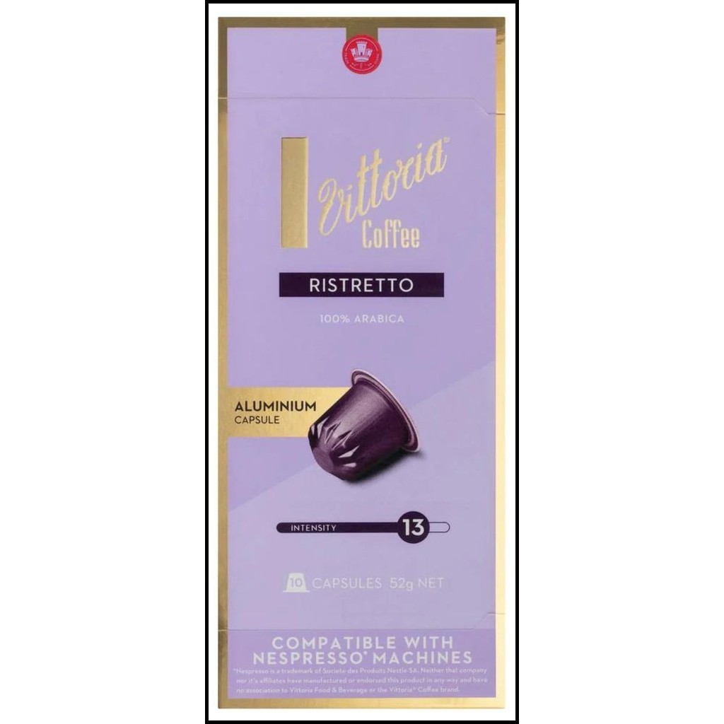 

TERMURAH NESPRESSO CAPSULE - RISTRETTO BY VITTORIA COFFEE AUSTRALIA (10CAPS) !!!
