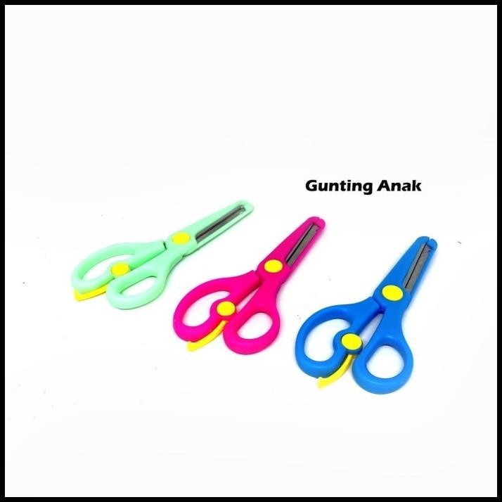 

HOT DEAL GUNTING ANAK PEGANGAN PLASTIK + STAINLESS SAFETY SCISSORS !!!!!!