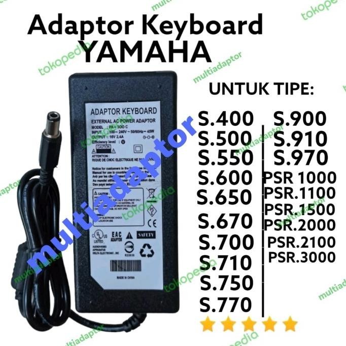 Baru Adaptor Yamaha Keyboard Psr S700,S750,S770,Psr Series