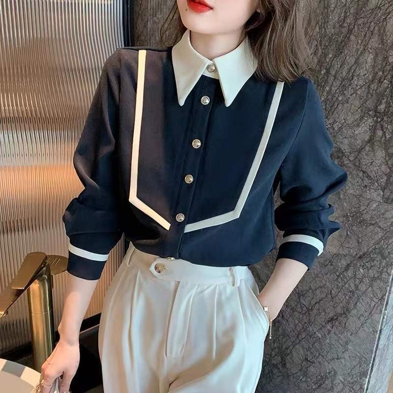 Corduroy VintagePOLOCollar Long Sleeve Shirt for Women