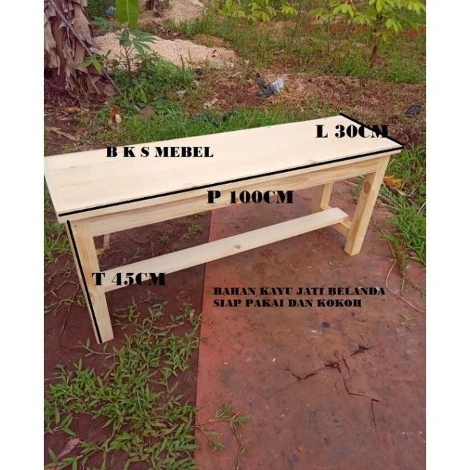 Kursi Kayu Kursi Makan Kursi Cafe Kursi Panjang 100Cm Lebar 30Cm Auratoko