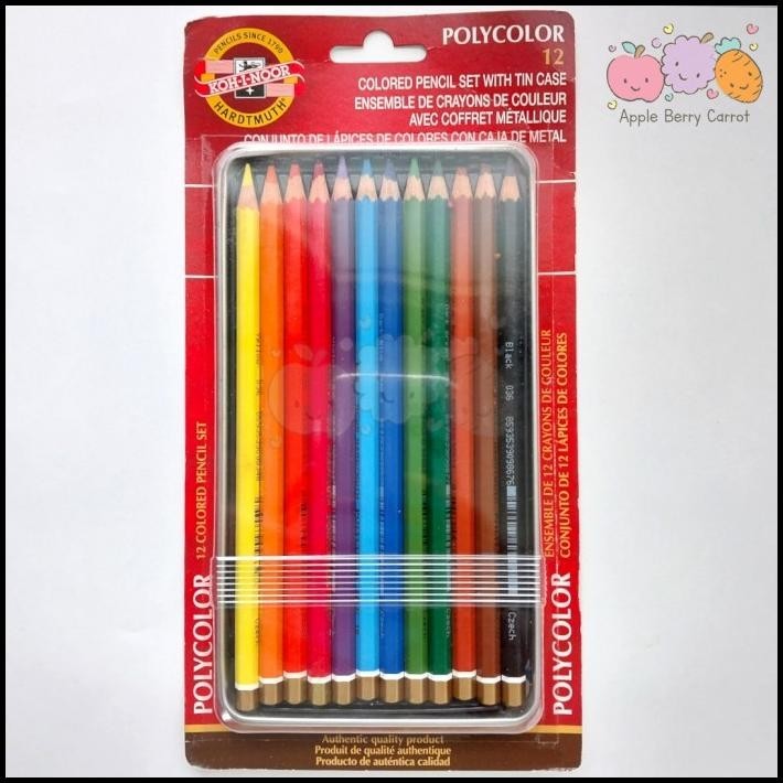 

DISKON POLYCOLOR KOH I NOOR HARDTMUTH 12 COLOR PENCIL PENSIL WARNA COLORED