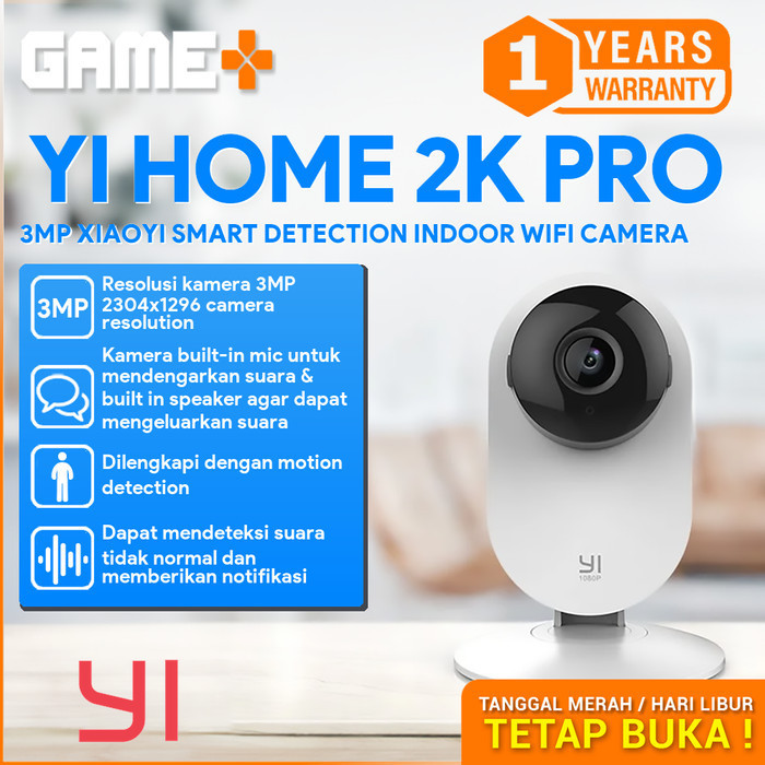 Yi Home 2K Pro 3Mp Xiaoyi Y623 2Way Audio Detection Indoor Wifi Camera