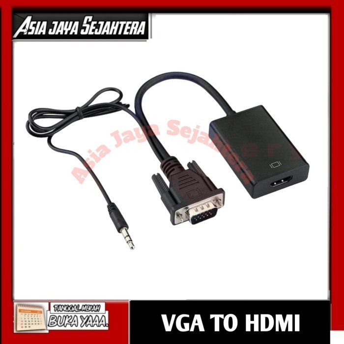Adapter VGA Input TO HDMI Output With Audio HD1080P For PC Laptop HDTV
