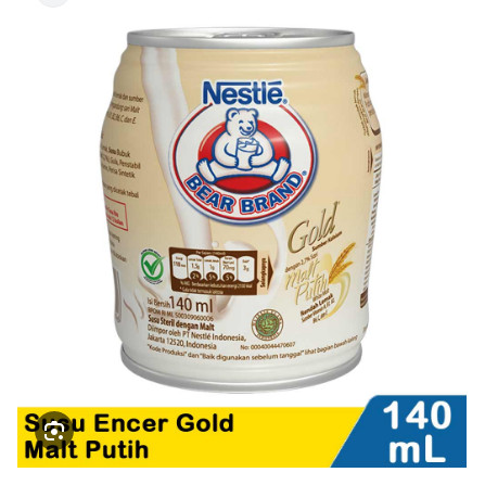 

Nestle Bear Brand Gold Malt Putih Susu Steril Original