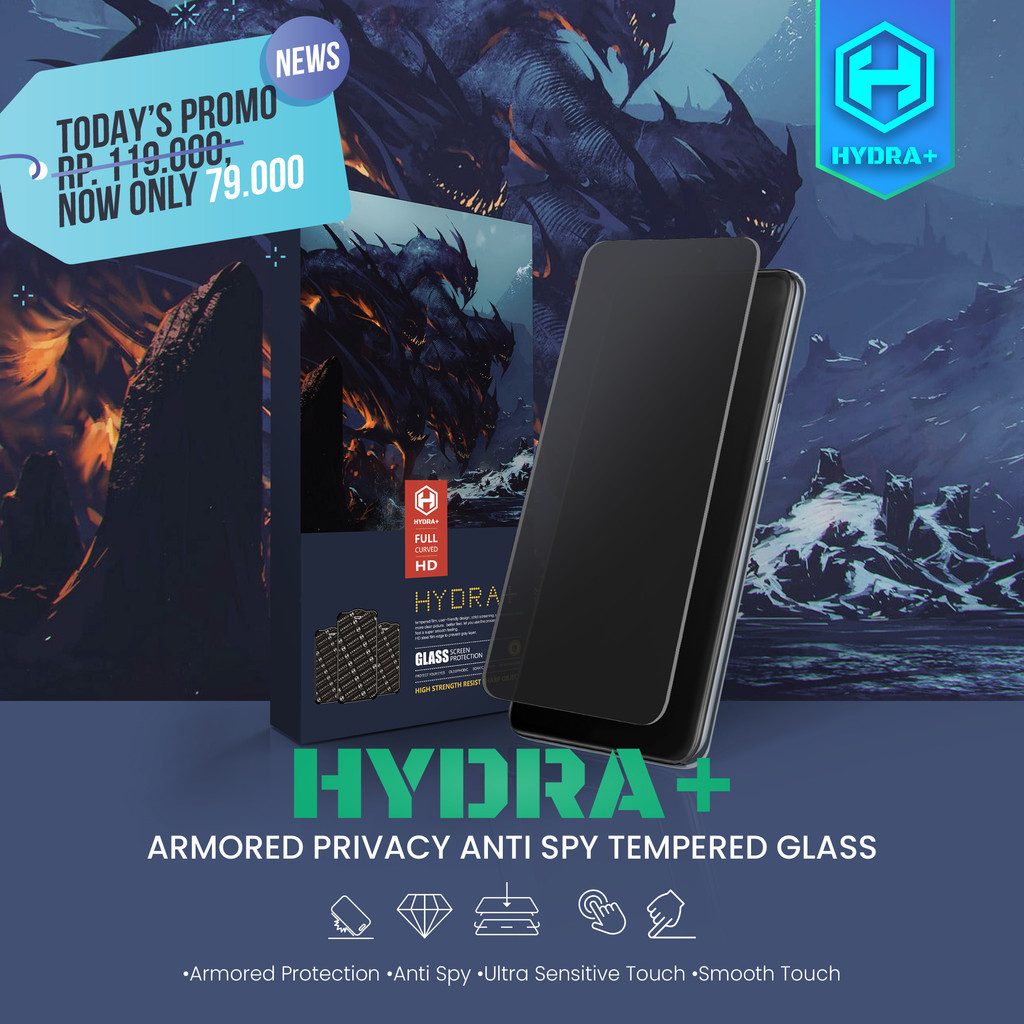 Xiaomi Poco X6 - HYDRA+ Privacy Anti Spy Tempered Glass-Anti Gores-TG-Frame