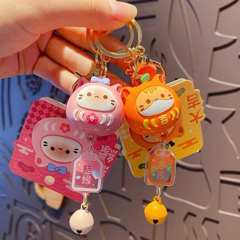 CR - Gantungan Kunci Daruma Cat Cute Lucky Charm TERLARIS
