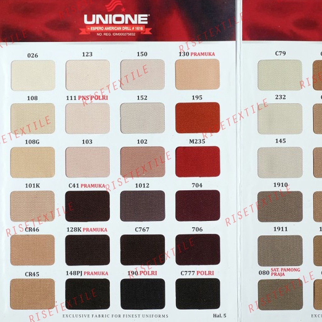 American Drill UNIONE Kain Eceran Bahan Seragam Kain Celana Kain Kemeja Hal 5-6