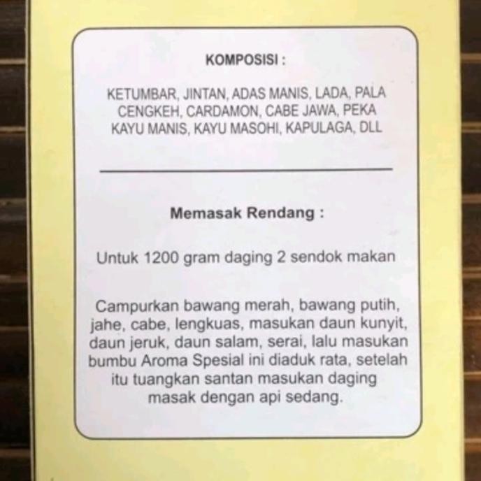 

Bumbu AROMA Rendang Special 1000 gram MBS