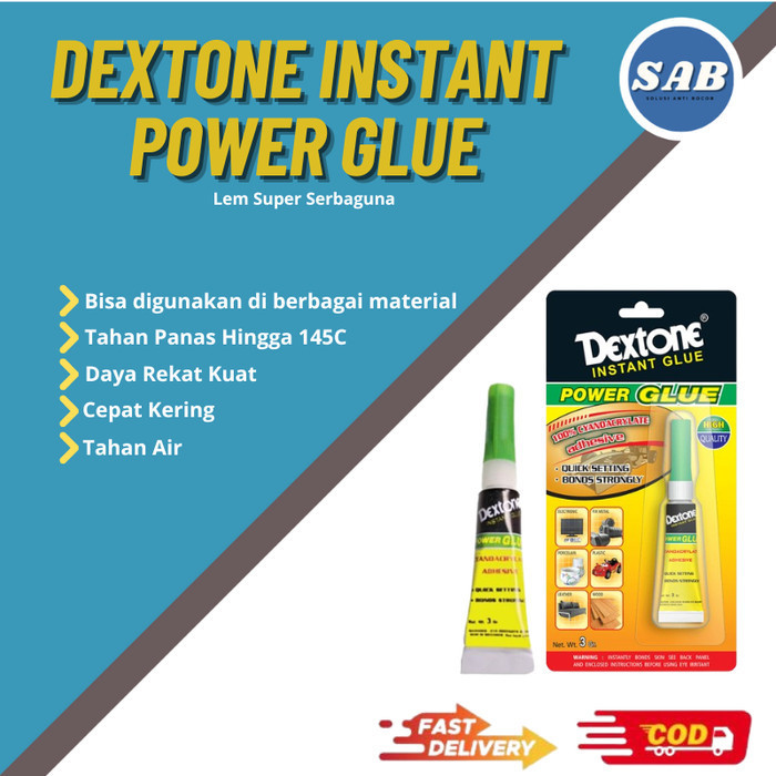 

Dextone Lem Power Glue Perekat Kuat Merekatan Semua Bahan Kemasan 3Gr