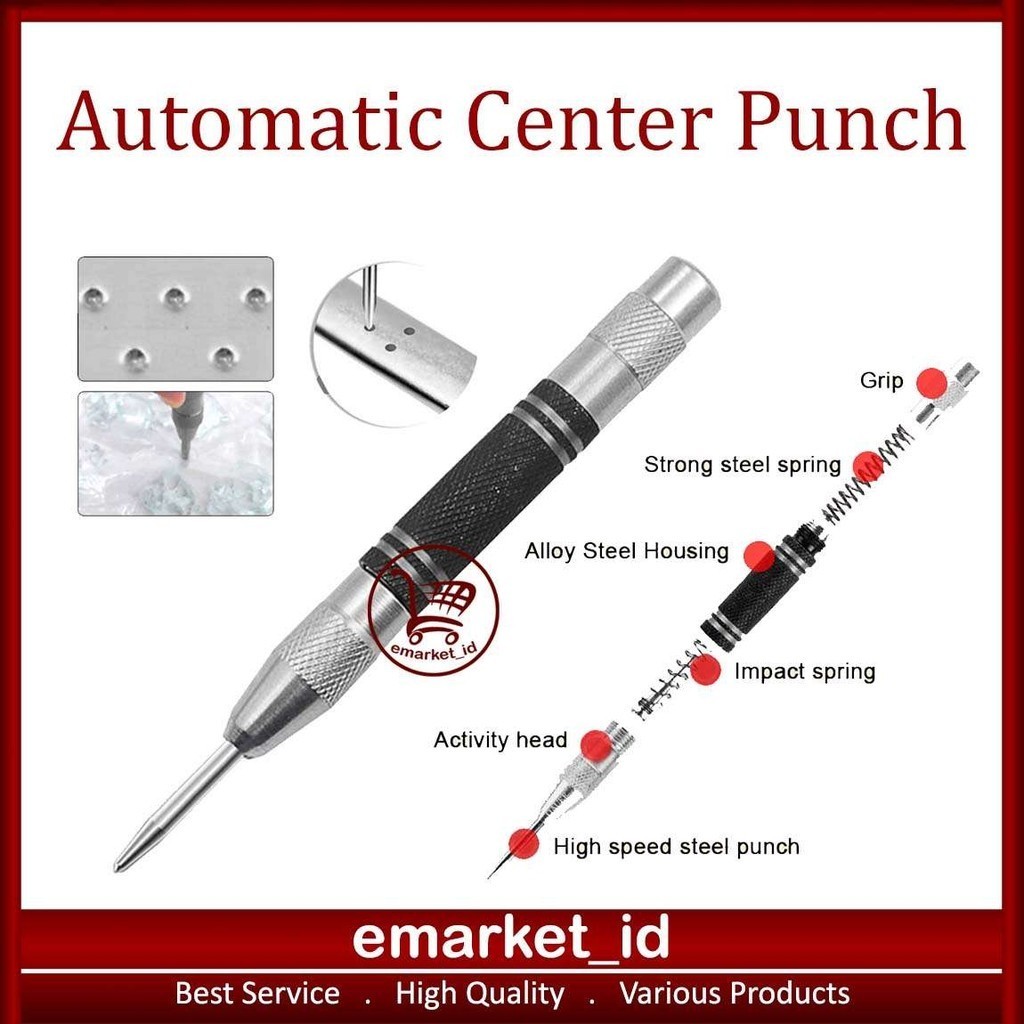 Automatic Center Punch AH25 / Penanda Titik Mata Bor Drip Automatic Pin Hammer / Pukulan Tengah / Pe