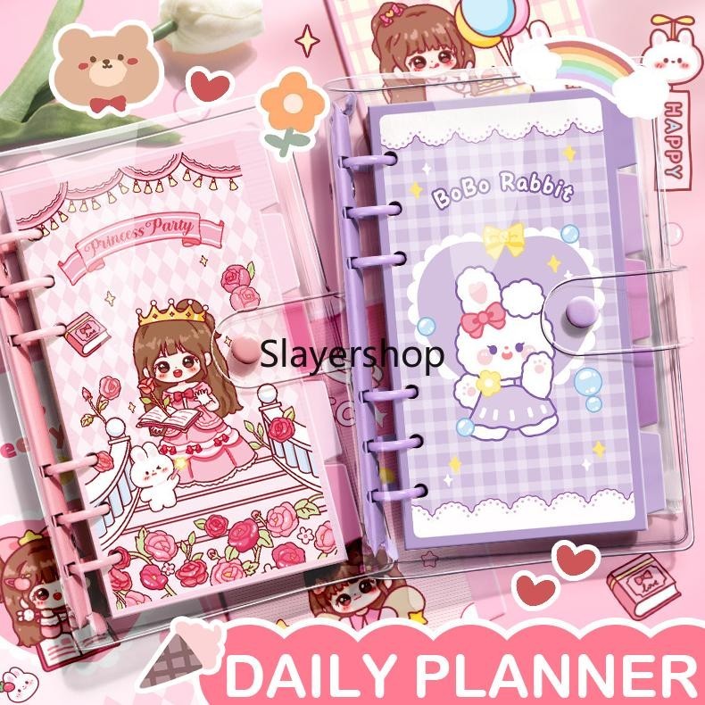 

Ox04 Buku binder A6 aesthetic Buku tulis karakter lucu Spiral notebook loose-leaf cute korea Buku catatan diary DIY Daily planner scrapbook jurnal motif kartun imut Berkualitas