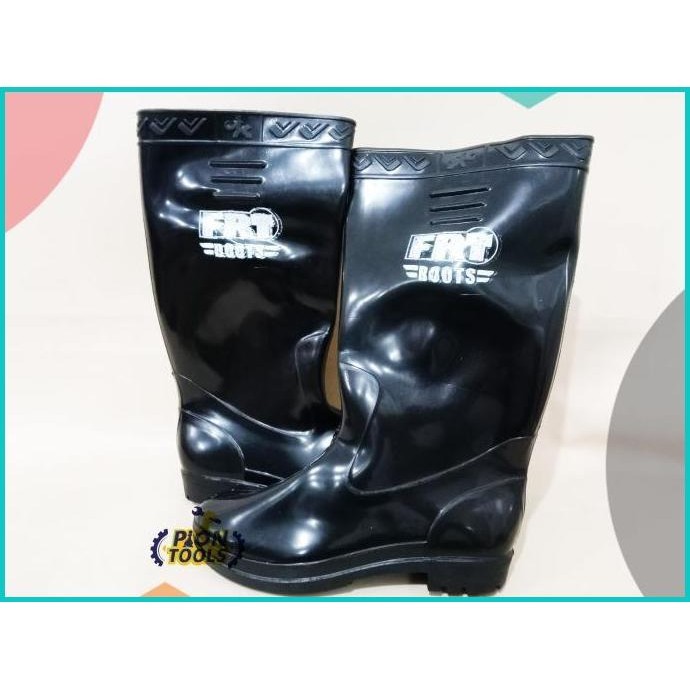 FRT Sepatu Boots Hitam Anti banjir Safety kerja bangunan sepatu kebun