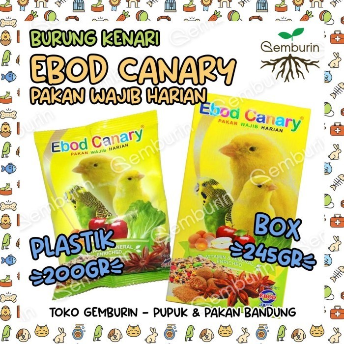 Ebod Jaya Pakan Burung Kenari / Canary Kemasan Plastik / Dus Makanan Harian Biji Bijian Multivitamin