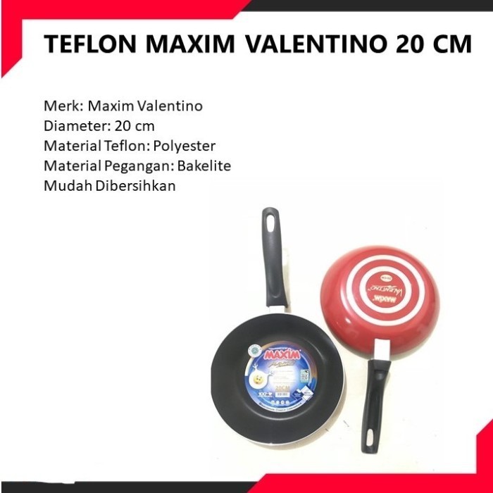 Teflon Anti Lengket Valentino Fry Pan Teplon 20 Cm
