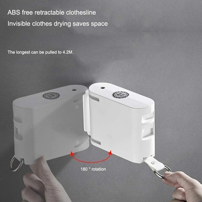 Jemuran Dinding Tembok Gantungan Baju Tarik Portable Tempel Dinding