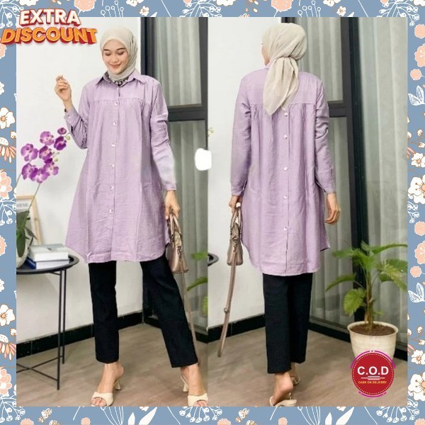 Fashion Muslim Baju Tunik Import Premium Baju Lebaran 2024 Mewah Tunic Basic Tunik Wanita Terbaru 20