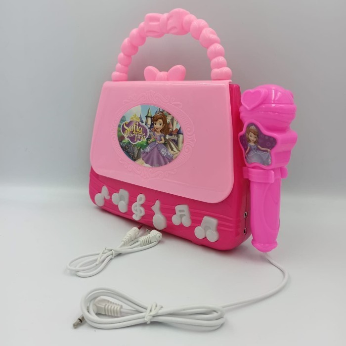 Mainan Anak Perempuan Microphone Music Bag Sofia Tas Koper Mic