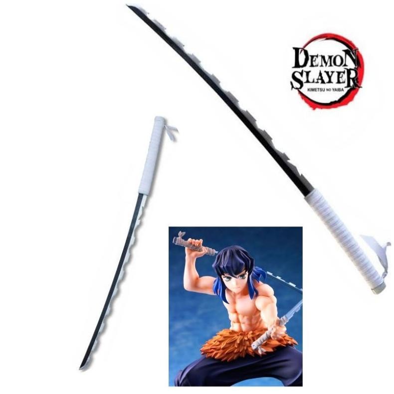 Super Sale Katana kayu inosuke hashibira Demon Slayer Kimetsu no yaiba mainan kayu Murah