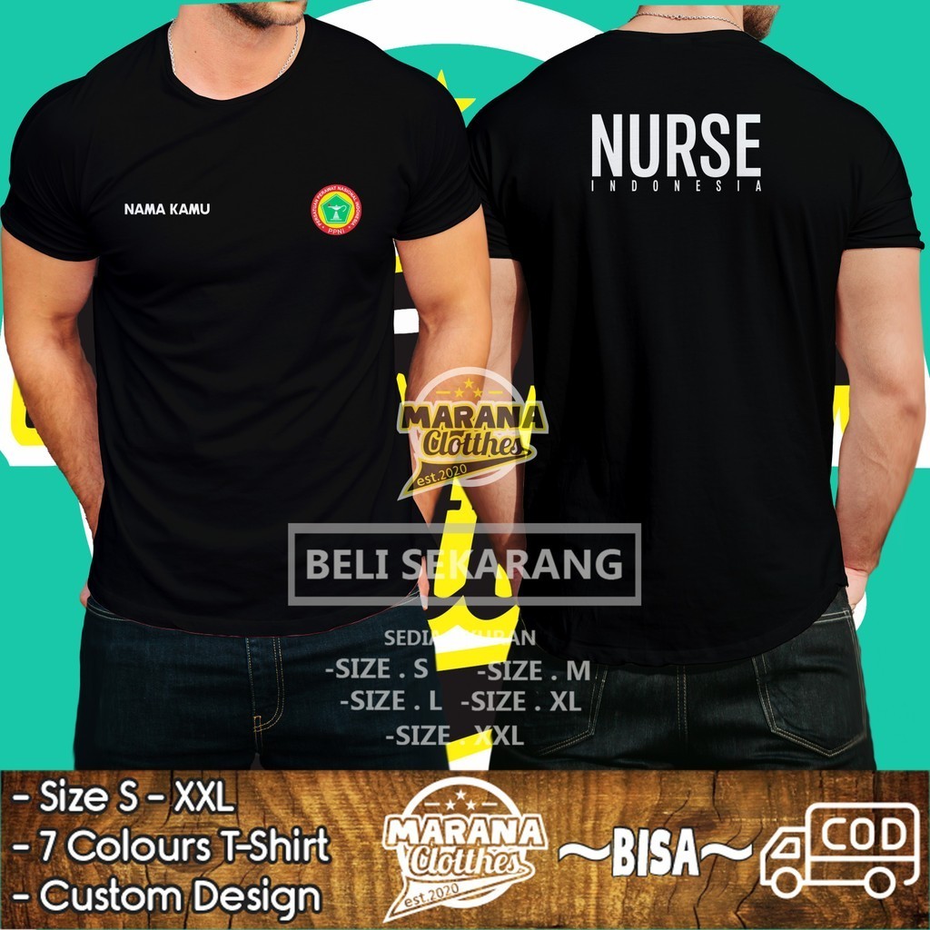 Kaos NURSE Indonesia PPNI Logo Gratis Nama Kamu DB Kaos Distro