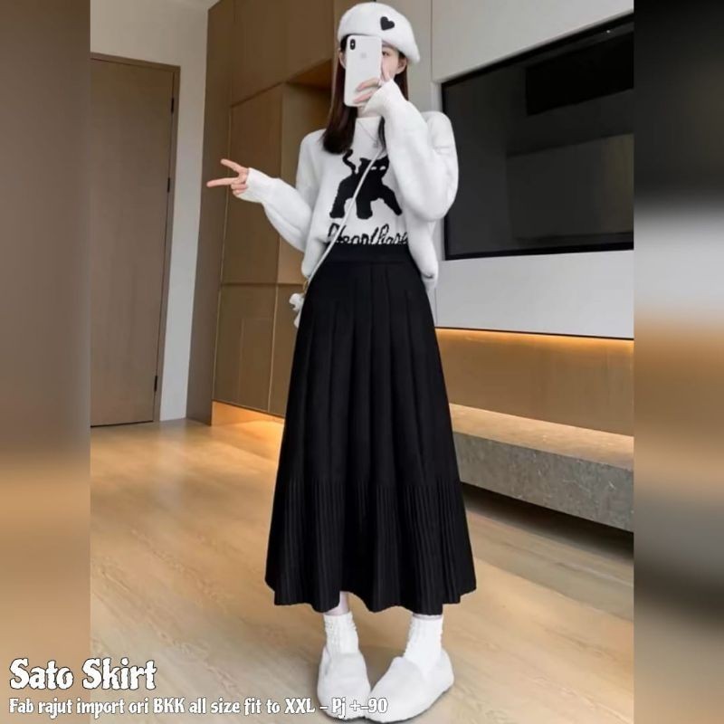 sato skirt import bkk premium / rok wanita bahan rajut import korean style