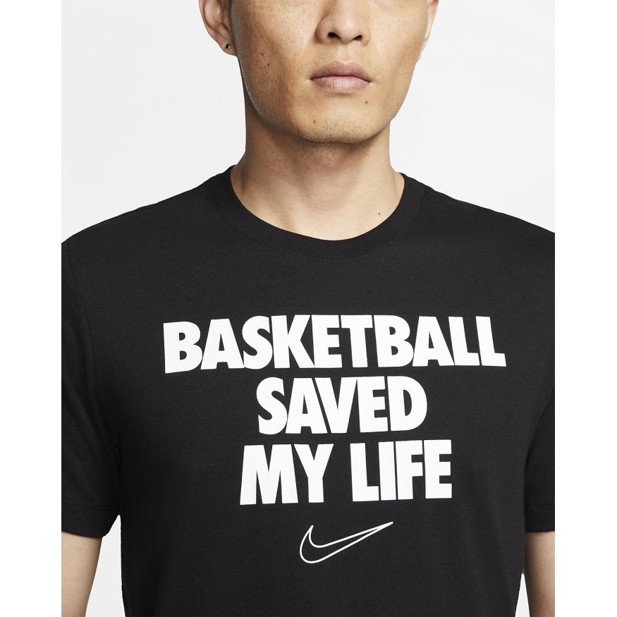 Bee Tshirt Baju Kaos Basket Nike Basketball Saved My Life - Hitam Putih