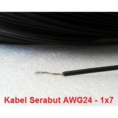Kabel Serabut 1 core AWG 24 Ewindo 1x11x0.16TA Warna Hitam Abu Merah