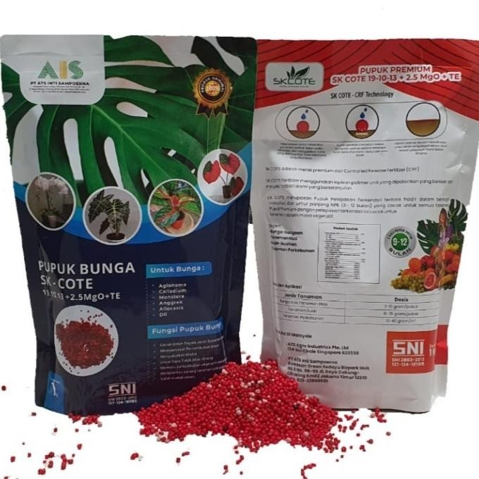 Pupuk Merah Slow Release 1 Kg / Pupuk Merah Aglonema SK Cote 19-10-13