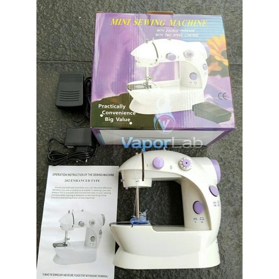 MESIN JAHIT KECIL PORTABLE MINI SEWING MACHINE 202 LAMPU