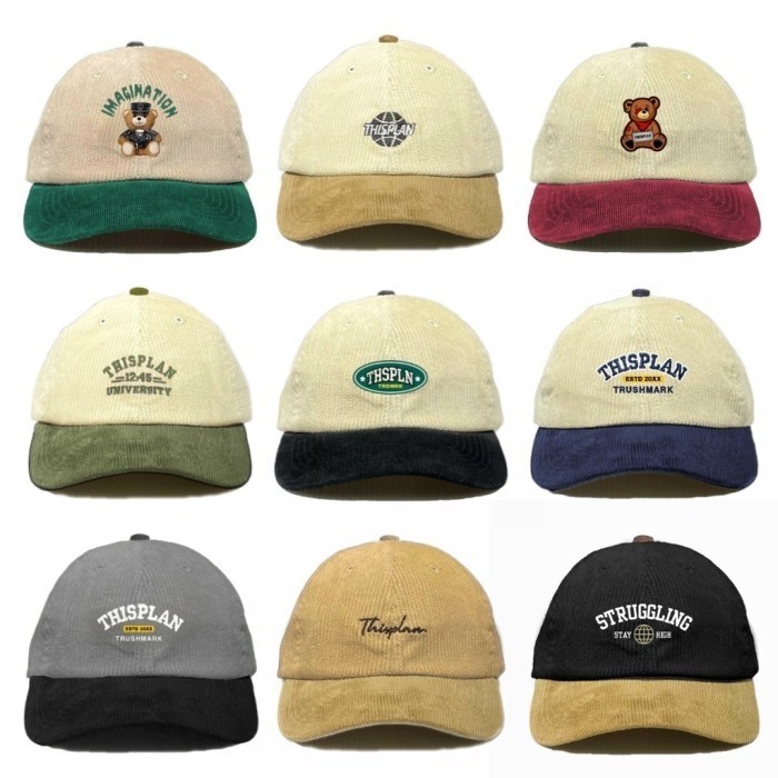 Topi Corduroy Polocaps Baseball Caps Thisplan