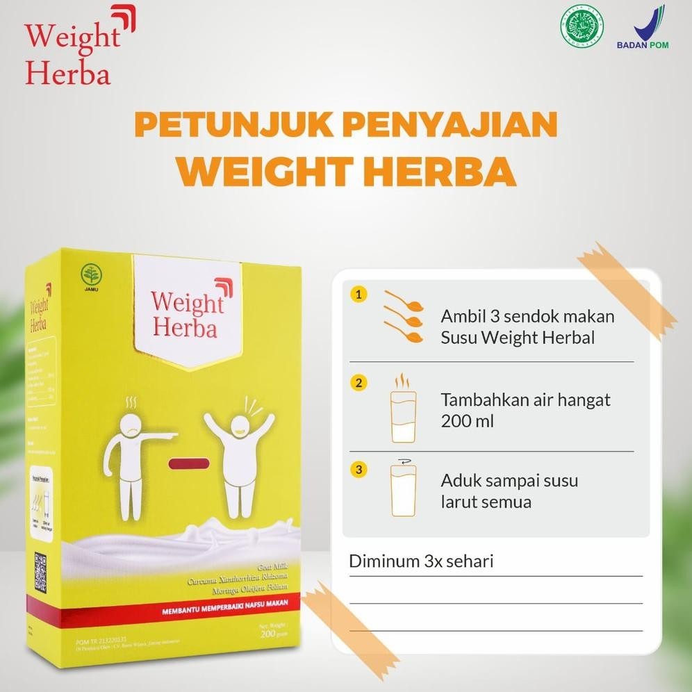 

Susu Weight Herba - Penambah Berat Badan Ampuh Cepat 100% Original Tingkatkan Nafsu Makan Perbaiki Saluran Pencernaan Dalam Tubuh & Tambah Nafsu Makan Penggemuk Gemuk Sehat Isi 200gr BS