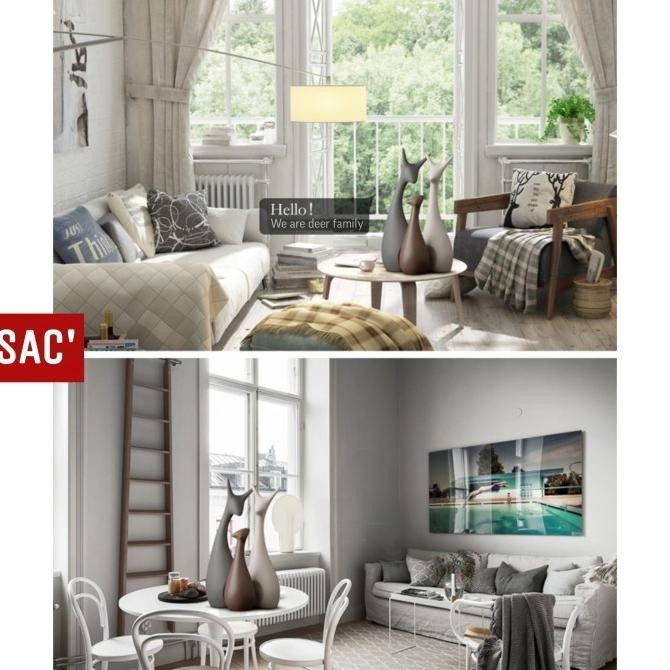 Cana Nordic Ornament Patung Pajangan Meja Dekorasi Rumah Souvenir Gift Kazamora