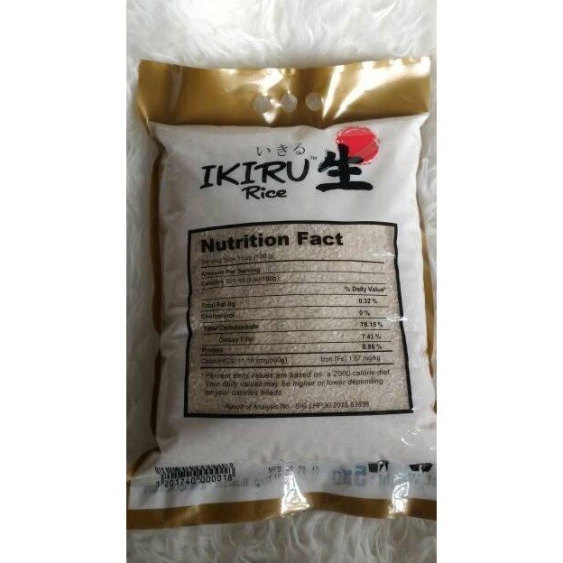 

IKIRU RICE (Beras Sushi Jepang Kemasan 5 Kilo) BS81